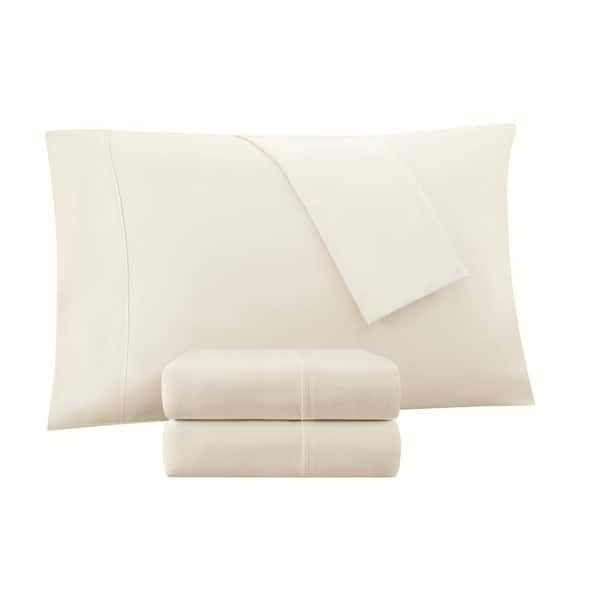 Serta X Comfort 4-Piece Cream Solid Cotton Blend Full Sheet Set