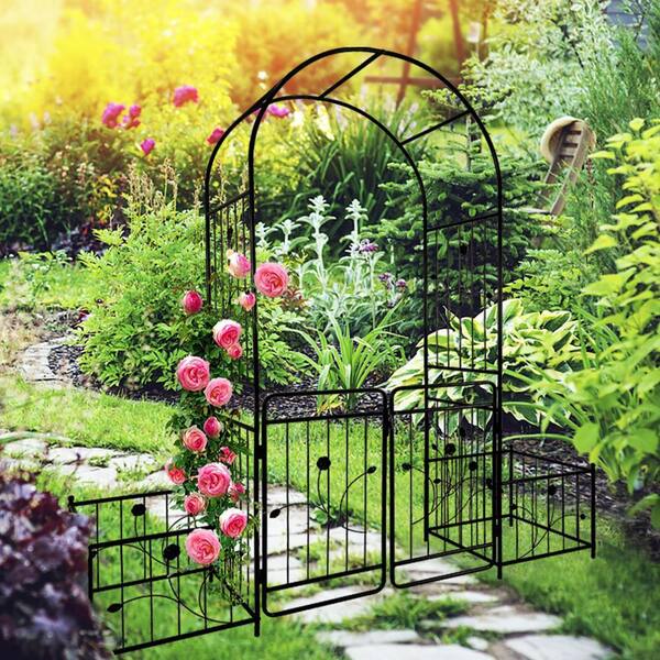 アイアンアーチ 98.4 in. x 74.4 in. Garden Arbor,Metal Garden Arch,Decor Garden