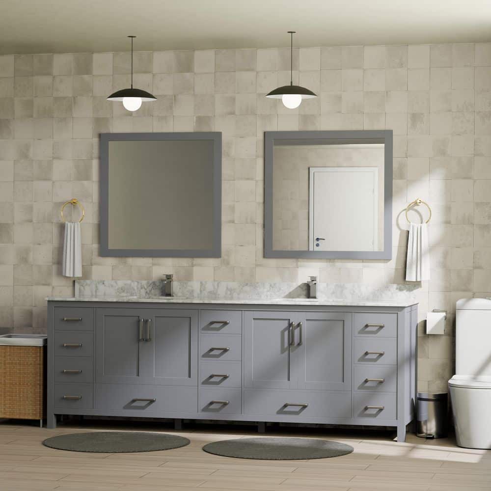 Jacques 84 in. W x 22 in. D Dark Grey Double Bath Vanity without Top price history on PriceWatchPro