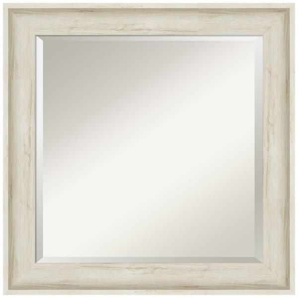 Amanti Art Medium Square Regal Birch Cream Beveled Glass Casual Mirror (25 in. H x 25 in. W)