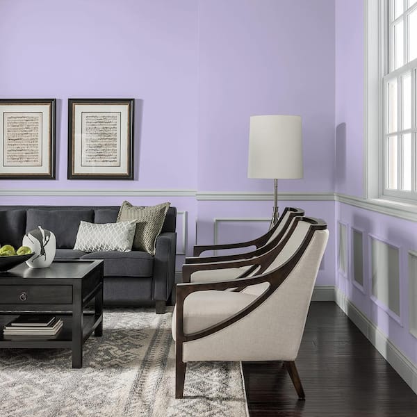 Purple Dragon Satin Interior Paint, Purple Living Room Wall Paint