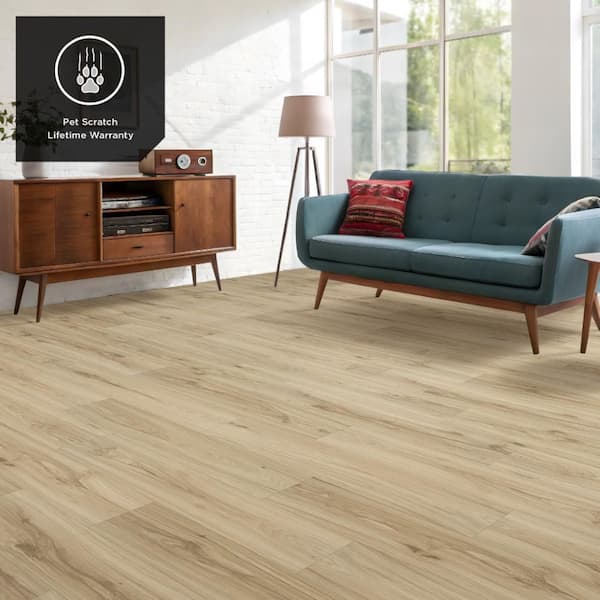 Outlast+ Branson Hickory 12 mm T x 7.48 in. W x 47.24 in. L Waterproof Laminate Wood Flooring (19.63 sq. ft./Case)