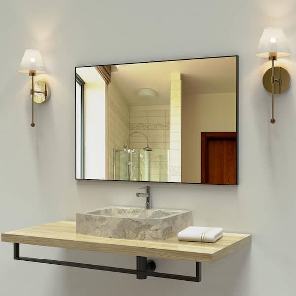 Home Decorators Collection 24 in. W x 36 in. H Rectangular Plastic Framed  Wall Bathroom Vanity Mirror in silver 2669-2436 - The Home Depot