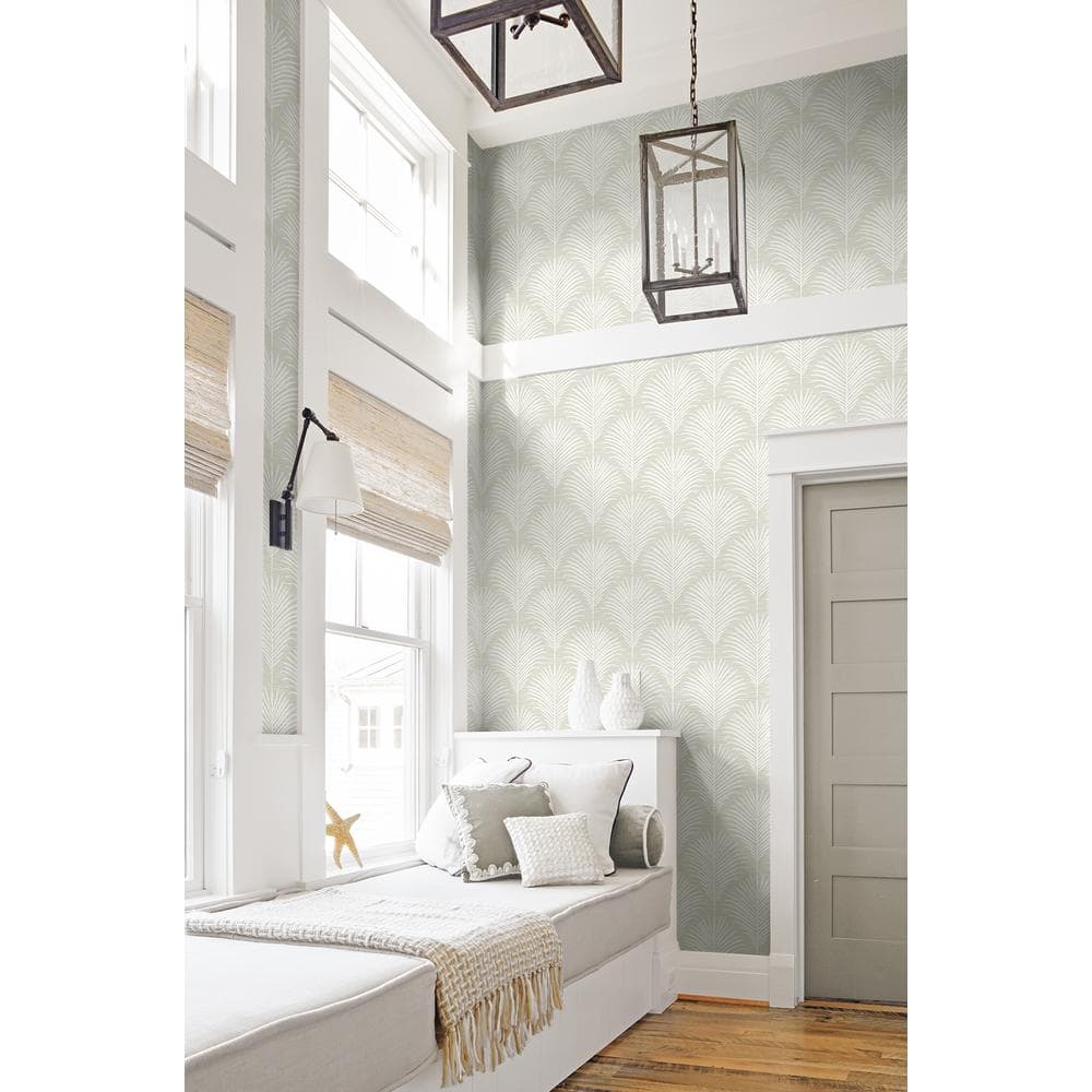 Sea Salt Palm Frond Self-Adhesive Vinyl Wallpaper
