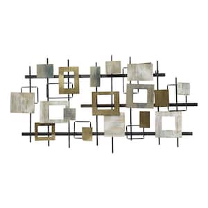 Modern Shapes Wood and Metal Wall Centerpiece