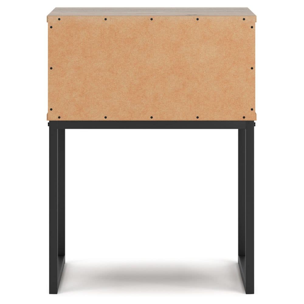 Deanlow Honey Brown and Black 1-Drawer Nightstand