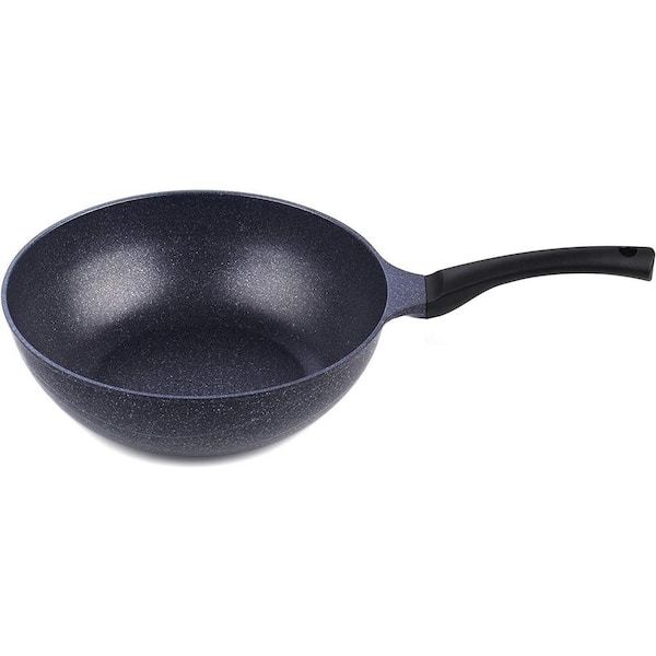 Cook N Home Marble Nonstick Cookware Saute Fry Pan 12" Lid Black 