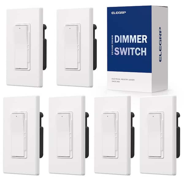 5 Amp Digital Dimmer Light Switch Single Pole/3 Way Switch for Dimmable LED/CFL Lights in White (6 Pack)