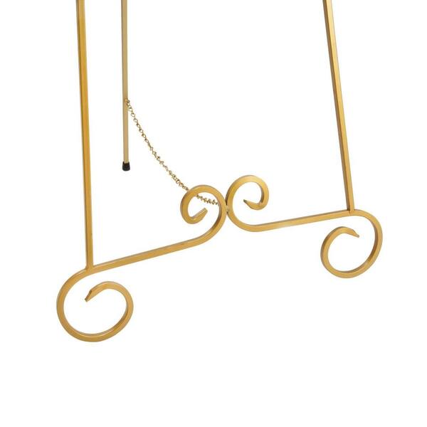 Kavia 48H Gold Iron Scrolled Adjustable Stand Floor Easel - #219E6