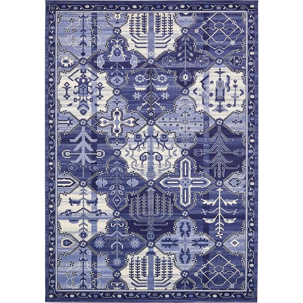 Unique Loom La Jolla Cathedral Blue 10' 0 x 14' 0 Area Rug