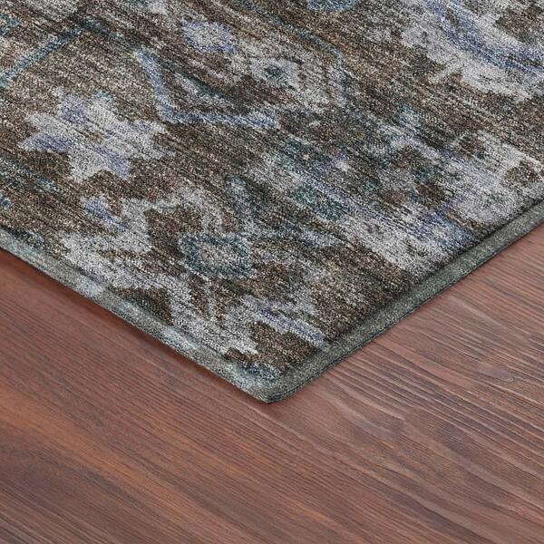 Mayfield Premium Machine Washable Abstract AMF2356 Chocolate 9 ft. x 12 ft. Area Rug