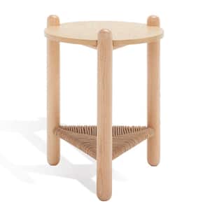 Macianna 15 in. Natural Round Wood End Table
