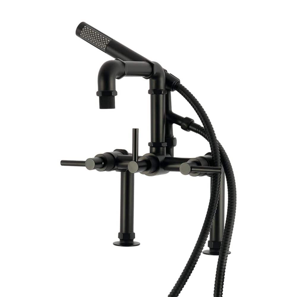 Concord 3-Handle Deck-Mount Clawfoot Tub Faucet with Hand Shower in Matte Black price history on PriceWatchPro