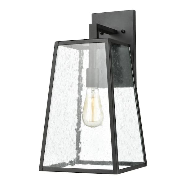 Titan Lighting Musee Matte Black Outdoor Hardwired Wall Sconce with No Bulbs Included