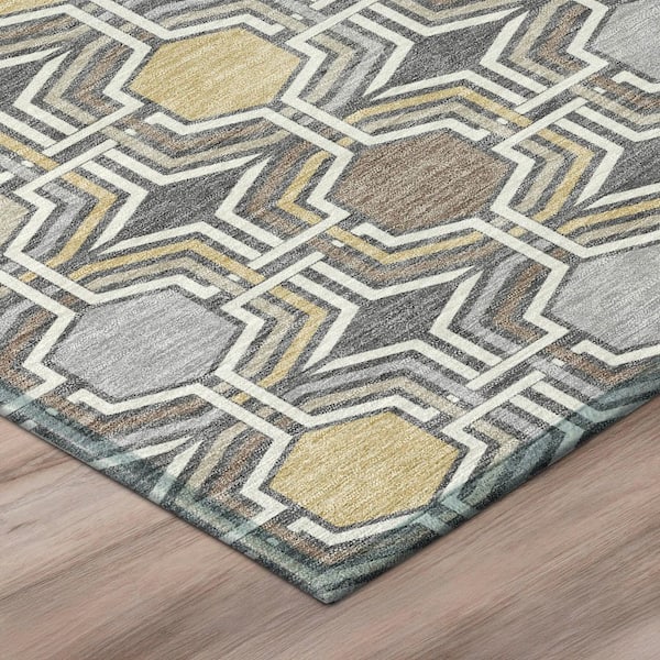 Chantille Machine Washable Indoor/Outdoor Abstract ACN3006 Gray 10 ft. x 14 ft. Area Rug