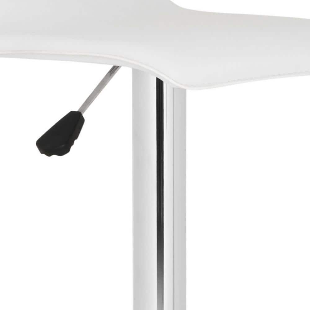 White Adjustable Swivel Backless Metal Bar Stool