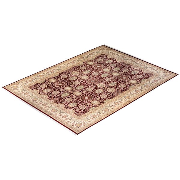 Mogul Traditional Red 9 ft. 2 in. x 12 ft. 7 in. Oriental Area Rug
