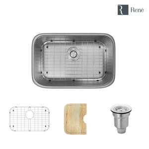 Undermount Stainless Steel 27 in. Single Bowl Kitchen Sink Kit