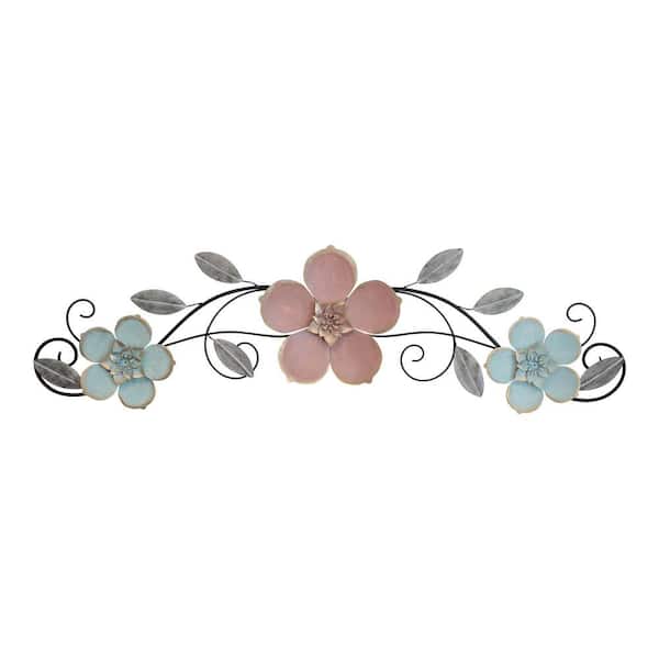 Stratton Home Decor Sydney Floral Over the Door Metal Wall Decor
