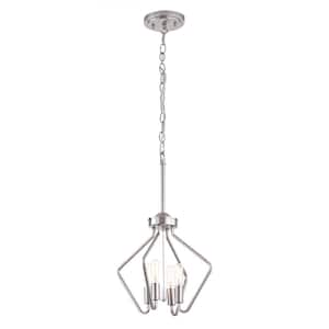 Andalusia 4-Light Modern Brushed Nickel Finish Caged Pendant Light