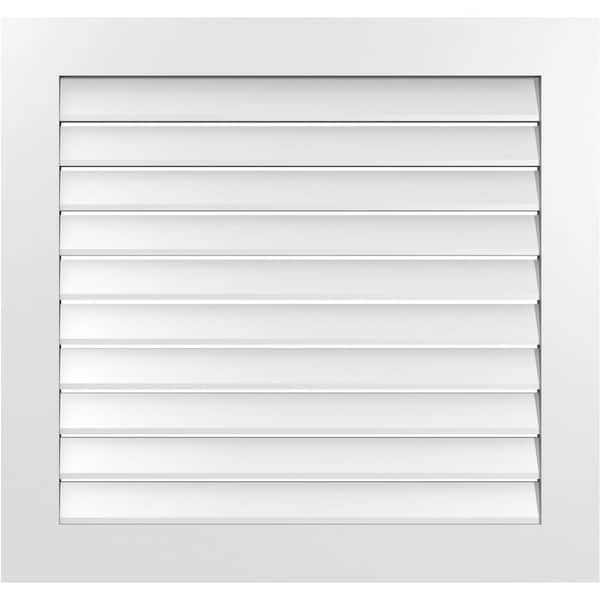 Ekena Millwork 36" x 34" Vertical Surface Mount PVC Gable Vent: Functional with Standard Frame