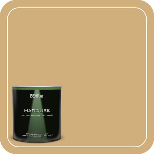 BEHR MARQUEE 1 qt. #PPU6-15 Romanesque Gold Semi-Gloss Enamel Exterior Paint & Primer