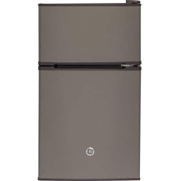 GE 3.1 cu. ft. Double Door Mini Refrigerator in Slate, Fingerprint Resistant