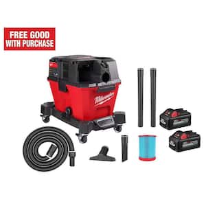 M18 FUEL 6 Gal. Cordless Wet/Dry Shop Vacuum with Filter Hose and Accessories w/M18 High Output 6.0Ah Battery (2-Pack)