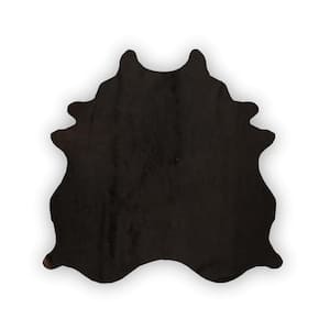 Natural Cowhide Black 5 ft. x 7 ft. Animal Shape Area Rug