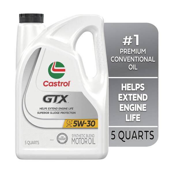 CASTROL GTX Ultraclean 5W-30 Synthetic Blend Motor Oil, 5-qt