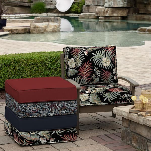 Arden Selections Outdoor Deep Seat Set Black Simone Tropical