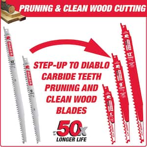 12 in. 5 TPI Fleam Ground Reciprocating Saw Blade for Pruning