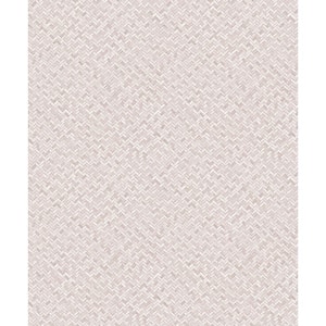 Flora Collection Pink Chevron Weave Matte Finish Non-pasted Vinyl on Non-woven Wallpaper Sample
