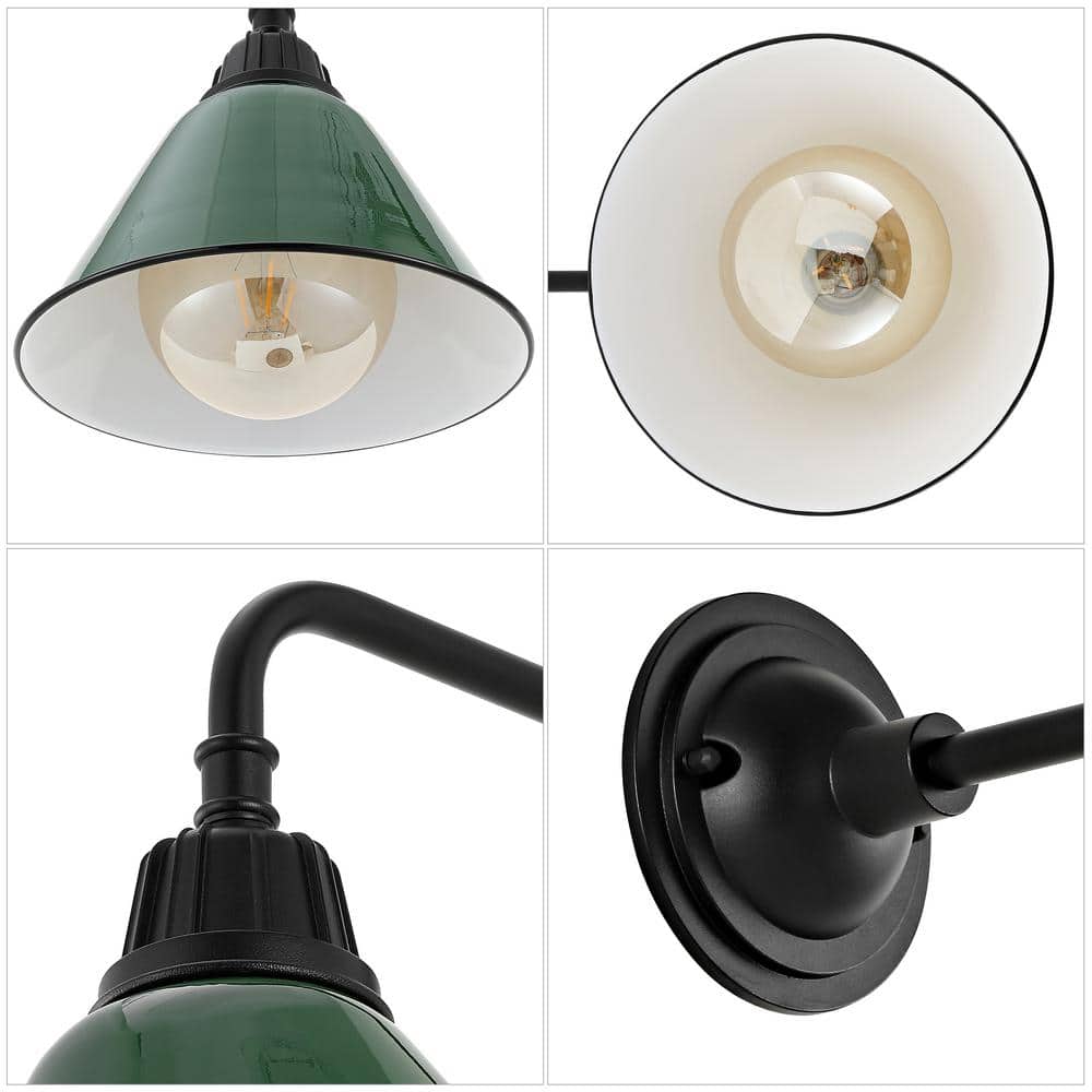 Croydon 16'' Satin Black Iron LED Gooseneck Outdoor Sconce