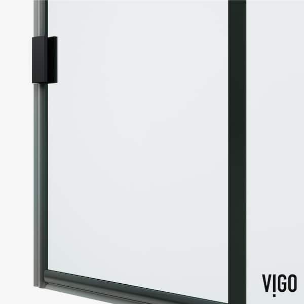 Arden 34 in. W x 78 in. H Framed Fixed Shower Screen in Matte Black with 3/8 in. (10mm) Clear Glass