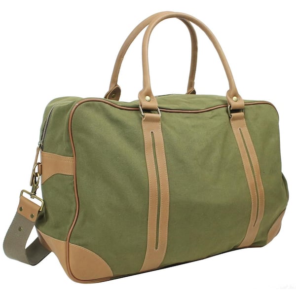 Green Leather Large travel bag