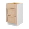 Hampton Bay 18 in. W x 24 in. D x 34.5 in. H Ready to Assemble Drawer Base Kitchen Cabinet in Unfinished with CLICKREADY Technology DB18