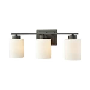 Summit Place 3-Light Oil Rubbed Bronze With Opal White Glass Bath Light