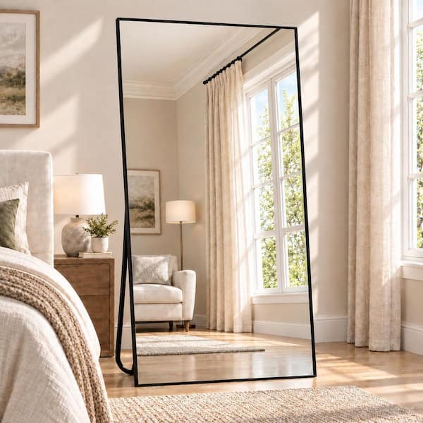 XRAMFY 31 in. W x 71 in. H Rectangular Classic Black Aluminum