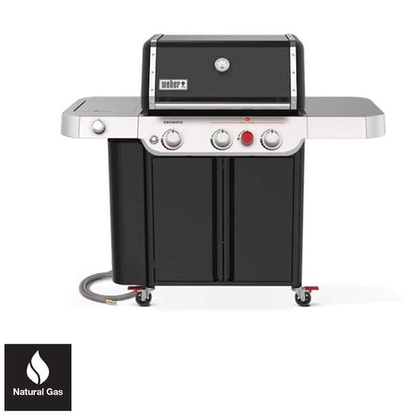 Weber Genesis E-335 3-Burner Natural Gas Grill in Black with Grill Cover