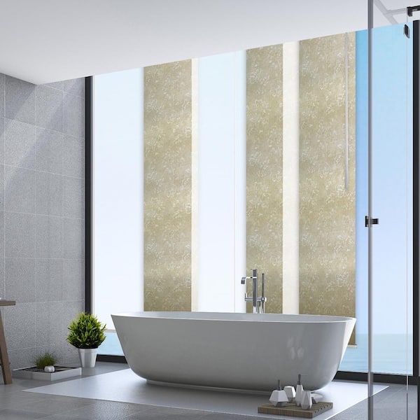 EMOH Sunlit Bloom 70 in. - 130 in. W x 94 in. L Adjustable 6- Panel White Single Rail Panel Track with 23.5 in. Slates