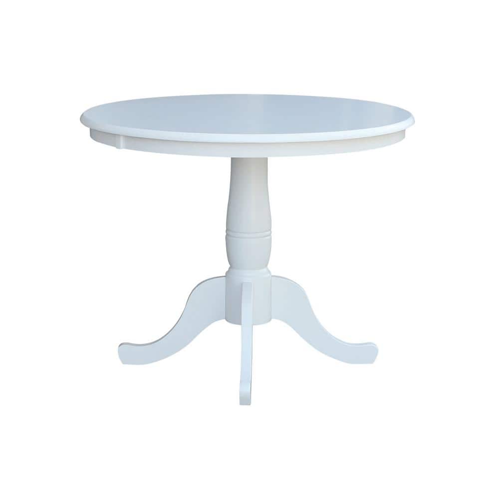 Cottage Charm White Solid Wood 38" Round Dining Table