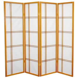 5 ft. Honey 4-Panel Room Divider