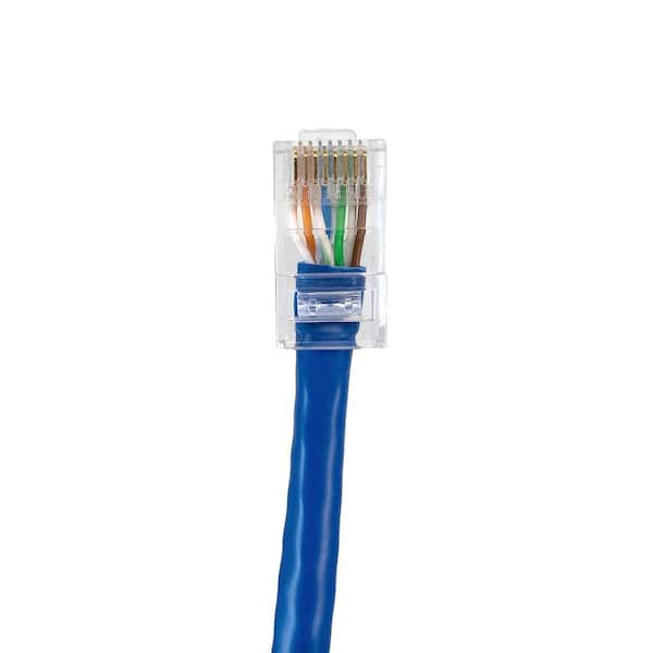 Micro Connectors, Inc 1 ft. Cat 6 UTP RJ45 Blue Bootless Patch Cable (100-Pack)
