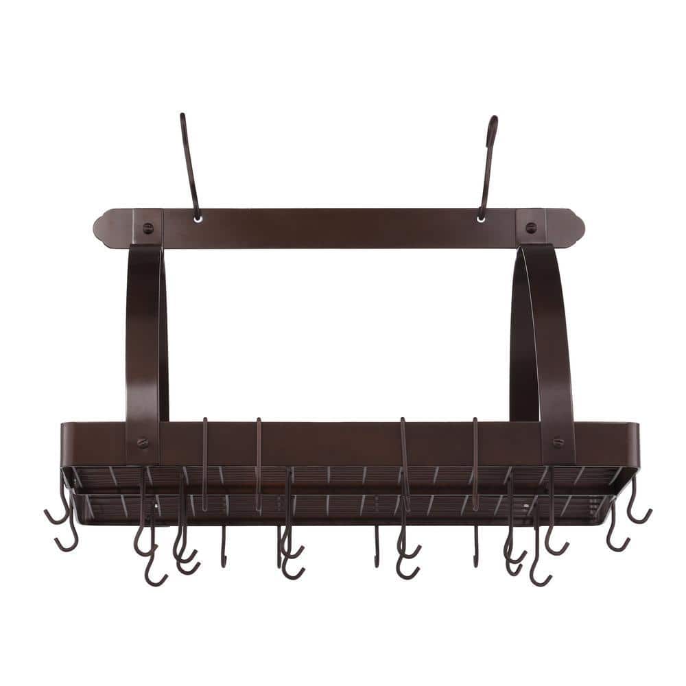 Baumatic Pot Rack Old Dutch 30 in. x 20.5 in. x 15.75 in. Oiled Bronze Pot Rack with Grid ...
