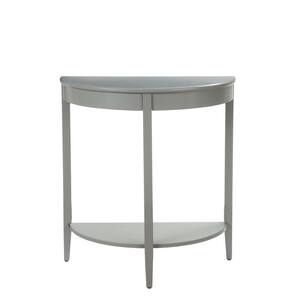 Justino 13 in. Gray Half Moon Wood Console Table with Storage