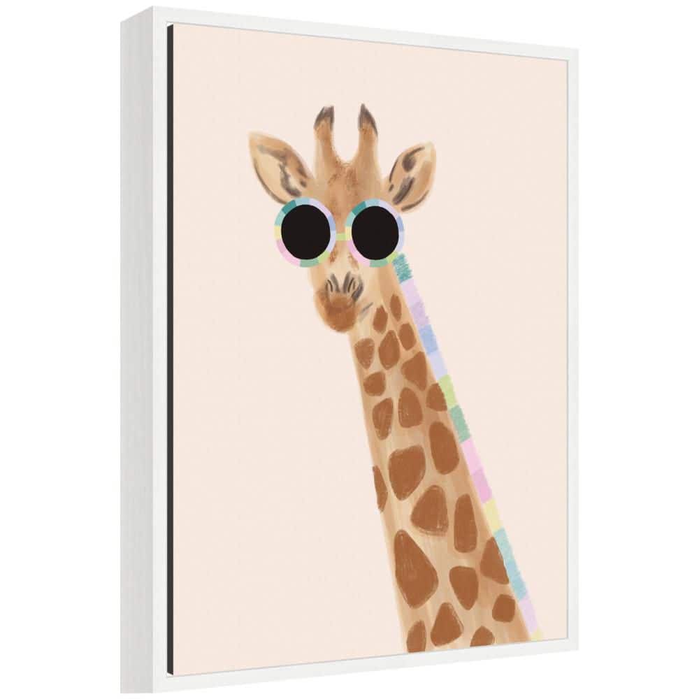 "Sylvie ""Playful Giraffe"" by Aislinn Simmonds Duchess Plum Giraffe Framed Glass Art Print 24 in. x 18 in." price history on PriceWatchPro