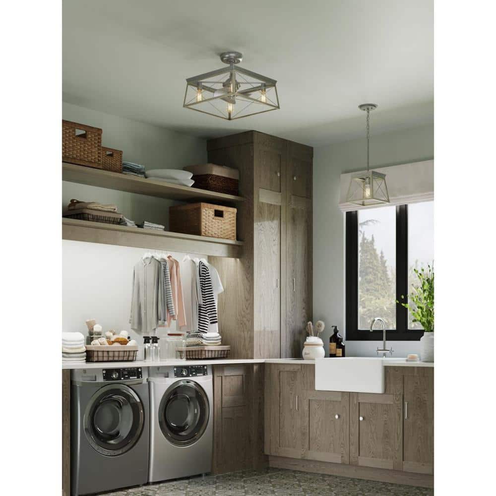 Briarwood Brushed Nickel Mini-Pendant with Glass Accent