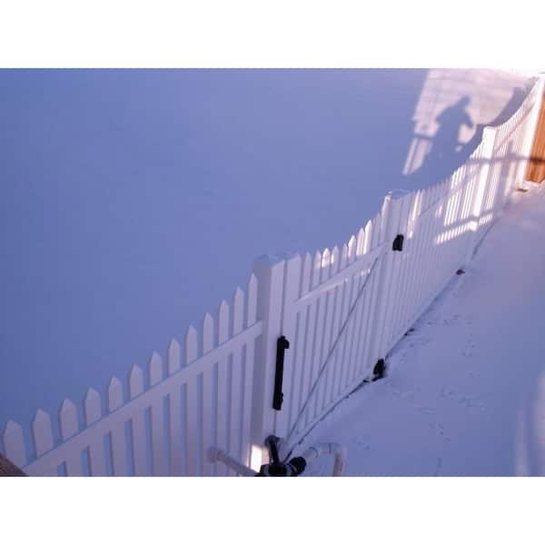 Weatherables Richmond 5 ft. W x 5 ft. H White Vinyl Picket Fence Gate Kit Includes Gate Hardware