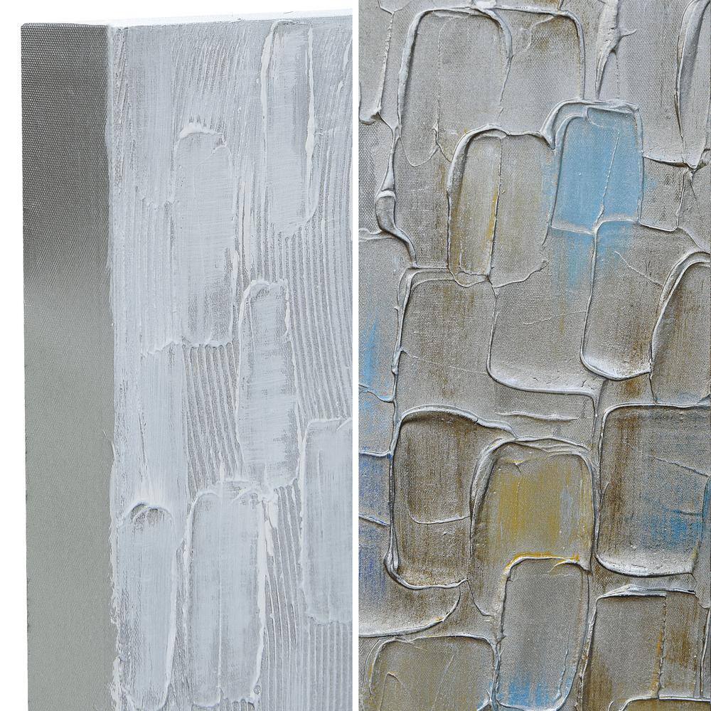 Cosmopolitan Abstract Metallic Hand Painted Canvas Wall Art, 72" x 24"